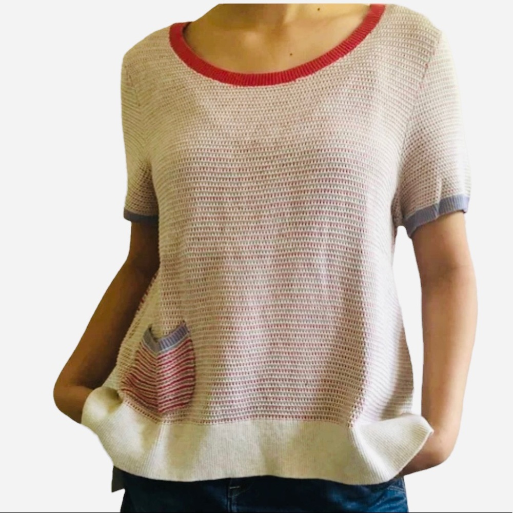 Moth Anthropologie Knit Colorblock Top